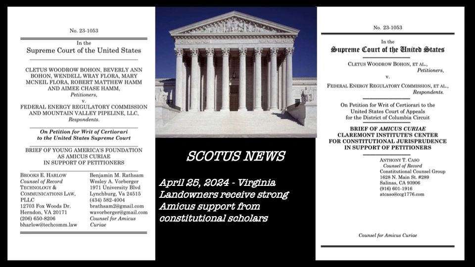 Constitutional scholars file Amicus support for VA Landowners